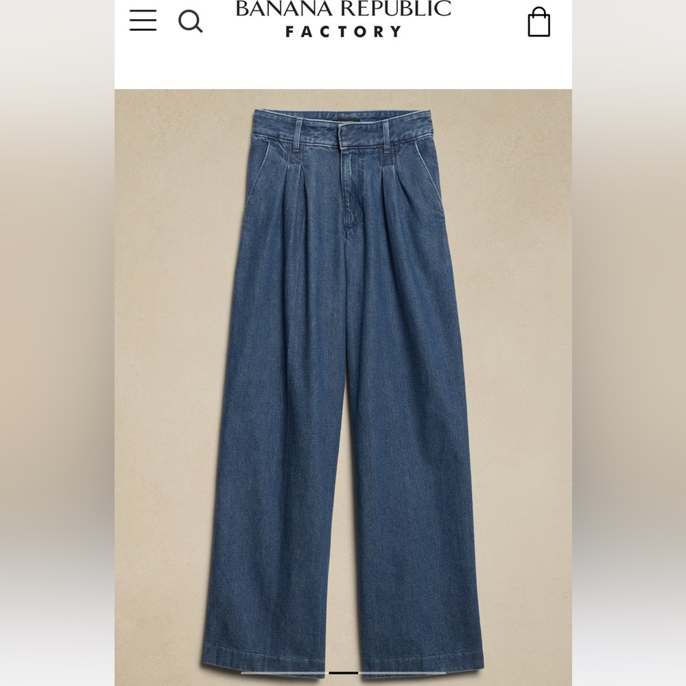 Banana republic high rise trouser wide leg jean